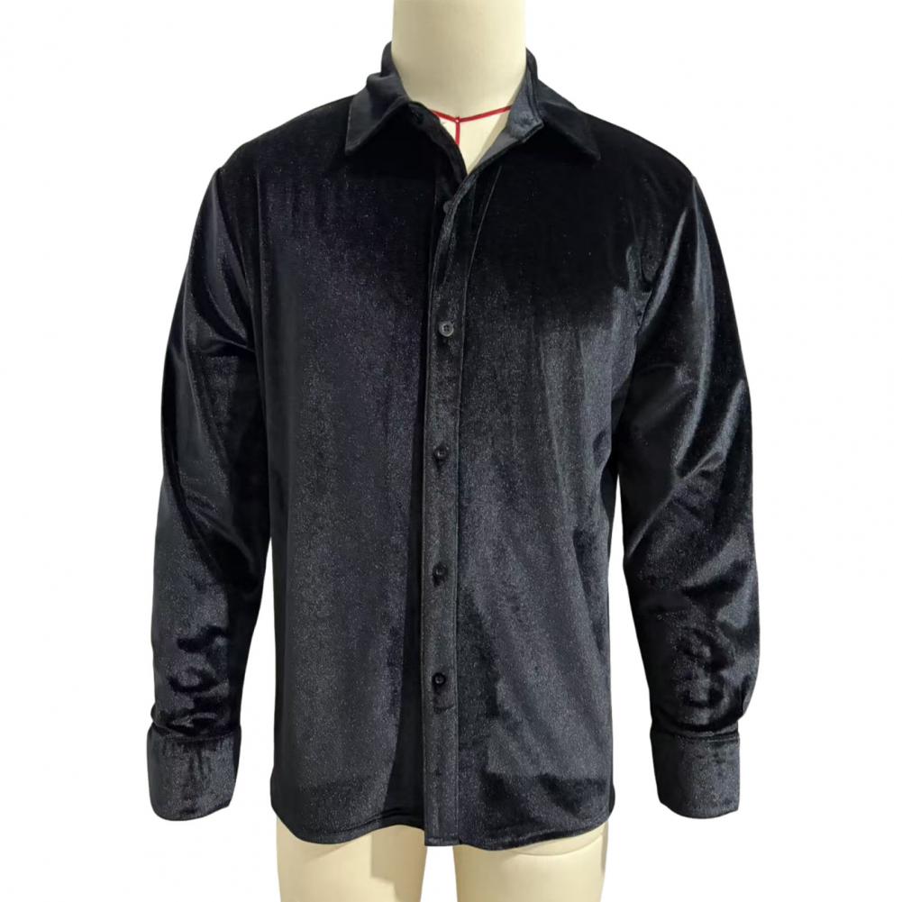 Men Formal Party Wear Shirt - Camicia in Velluto da Uomo, Camicia
