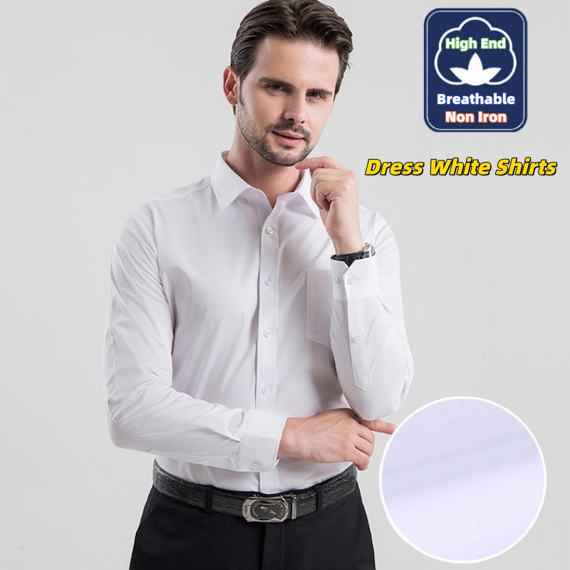Men Formal Office Wear Shirts - Camicia Bianca da Uomo per Ufficio,