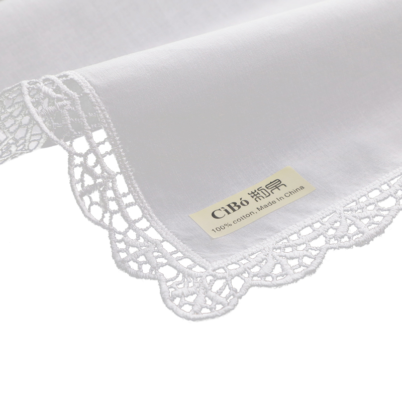 Monogrammed Handkerchief - D003 Fazzoletti in Pizzo Bianchi 100%