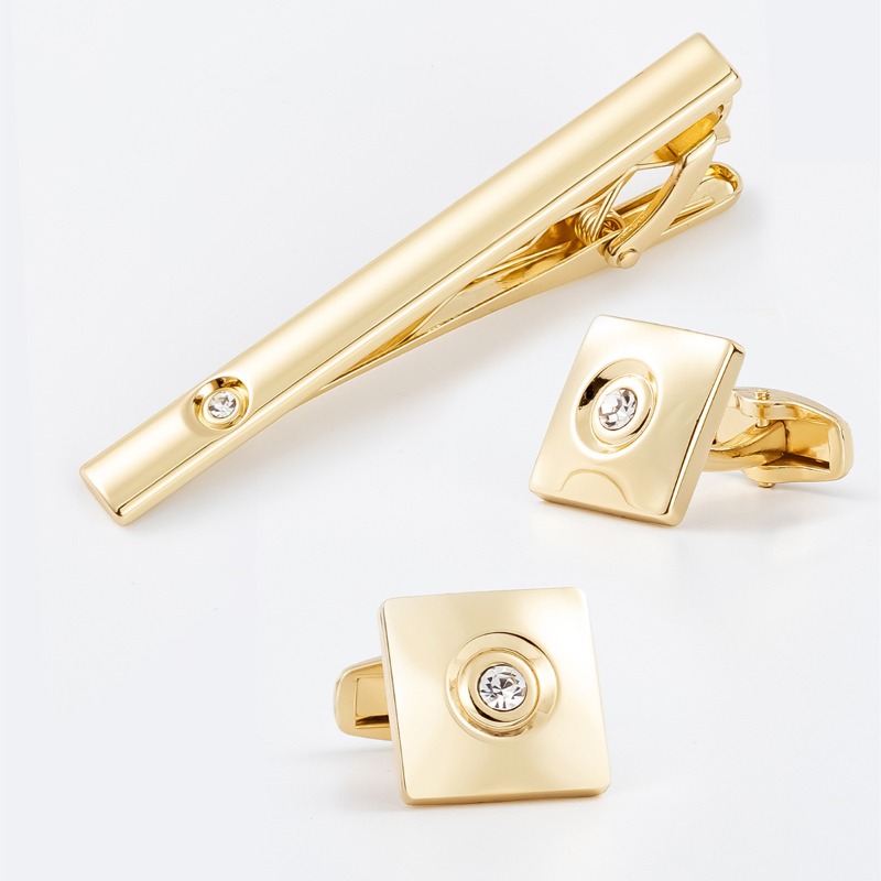 Cufflinks Silver Set - Set di Gemelli e Fermacravatta in