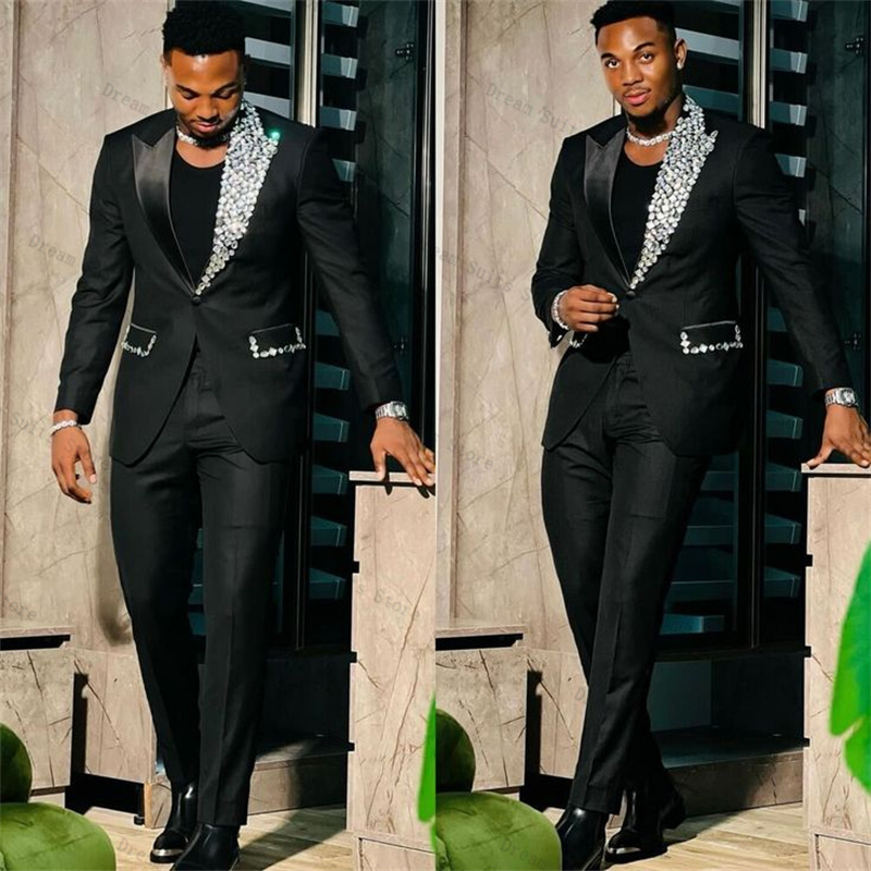 Men Formal Wear Wedding Guest - Abito formale da uomo con cristalli