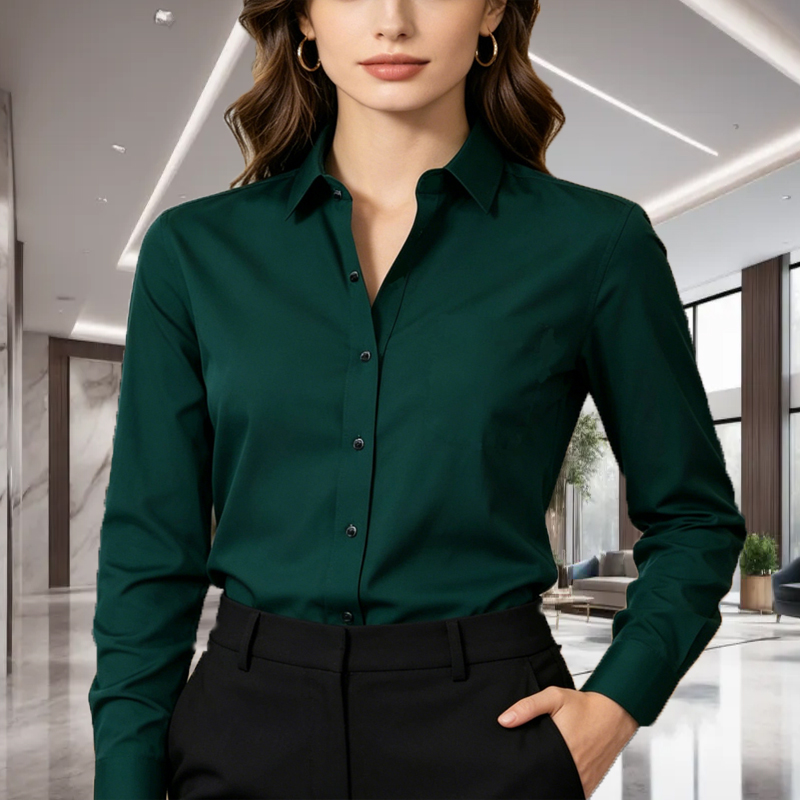 Men Formal Office Wear Shirts - Camicia Unisex a Maniche Lunghe in