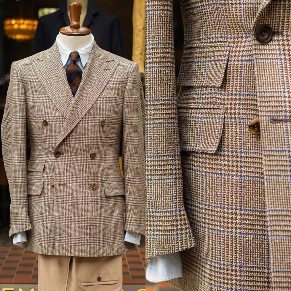Men'S Formal Wear For Reception - Abito da Uomo Doppiopetto a Quadri