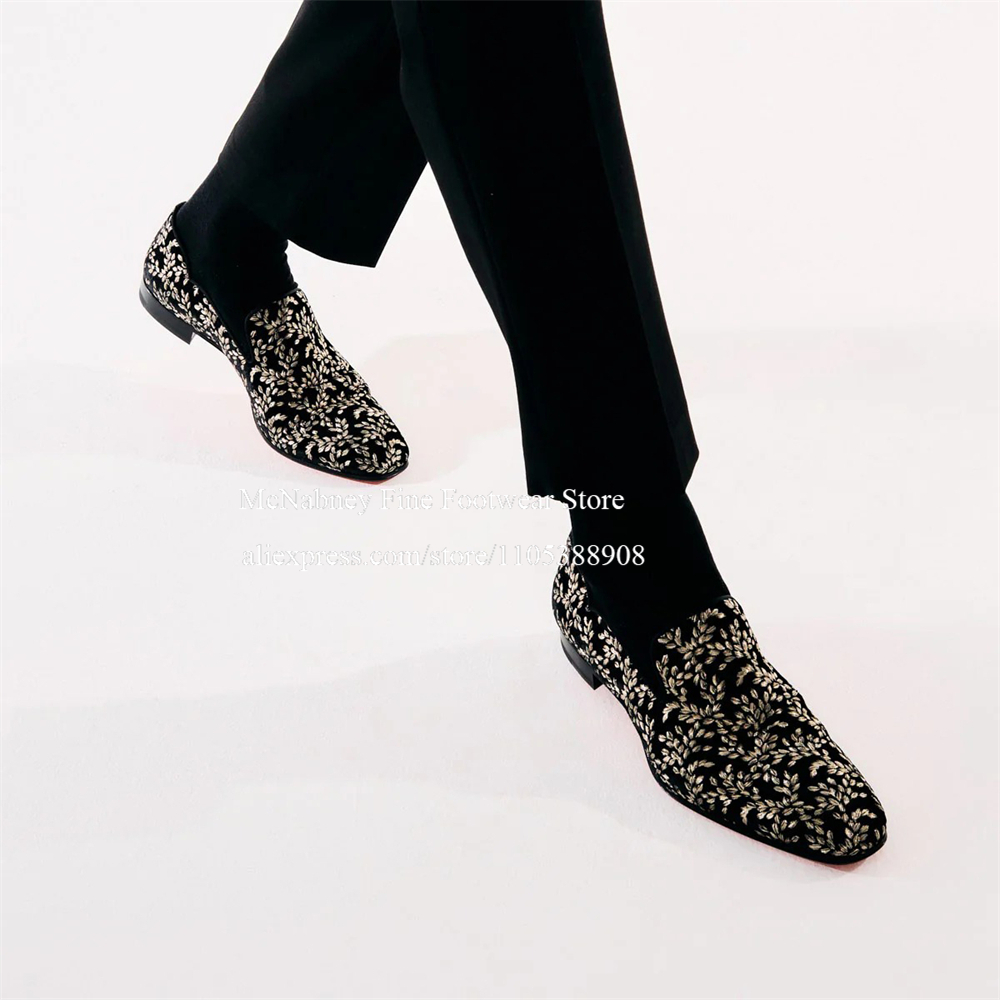 Men'S Formal Party Wear Shoes - Mocassini slip-on in velluto di seta