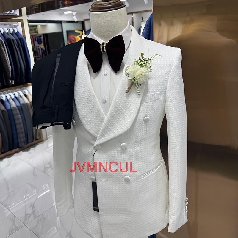 Men'S Formal Wear For Reception - Completo da Uomo Jacquard 3 Pezzi