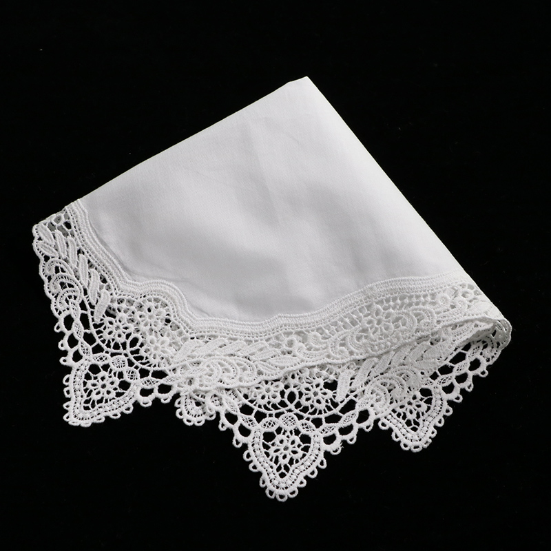 Monogrammed Handkerchief - A009 Fazzoletti in pizzo bianchi 100%