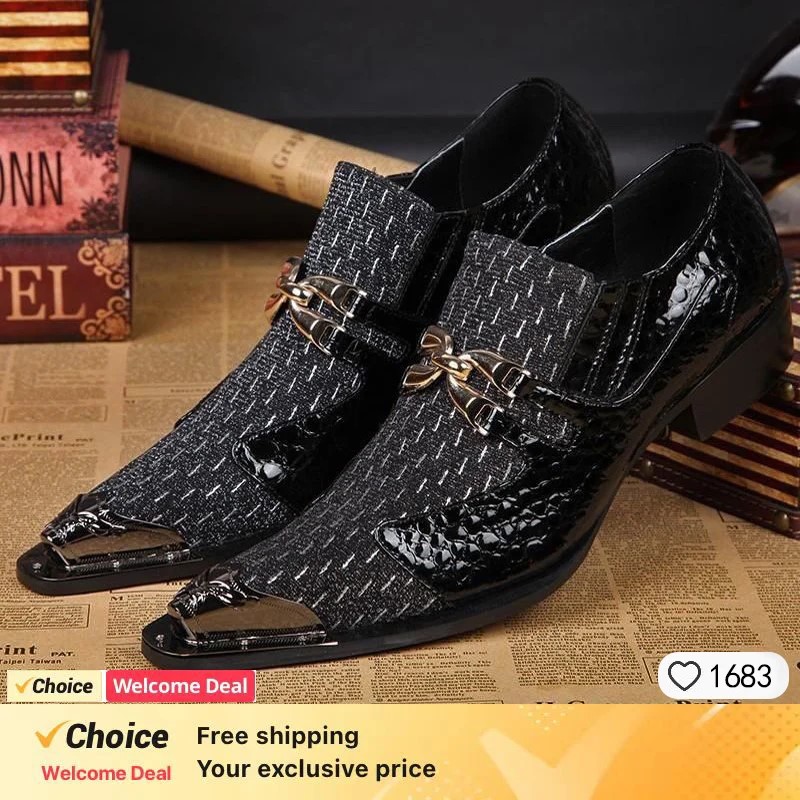 Men'S Formal Party Wear Shoes - Scarpe Eleganti in Pelle con Dettagli