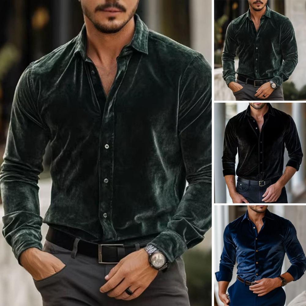 Camicia in Velluto da Uomo, Ca - Men Formal Party Wear Shirt recensione e prezzo