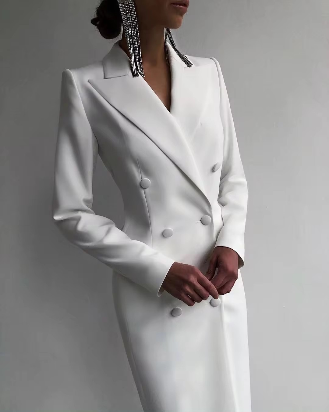 Autunno bianco doppio petto do - Men Formal Wear Wedding Guest recensione e prezzo