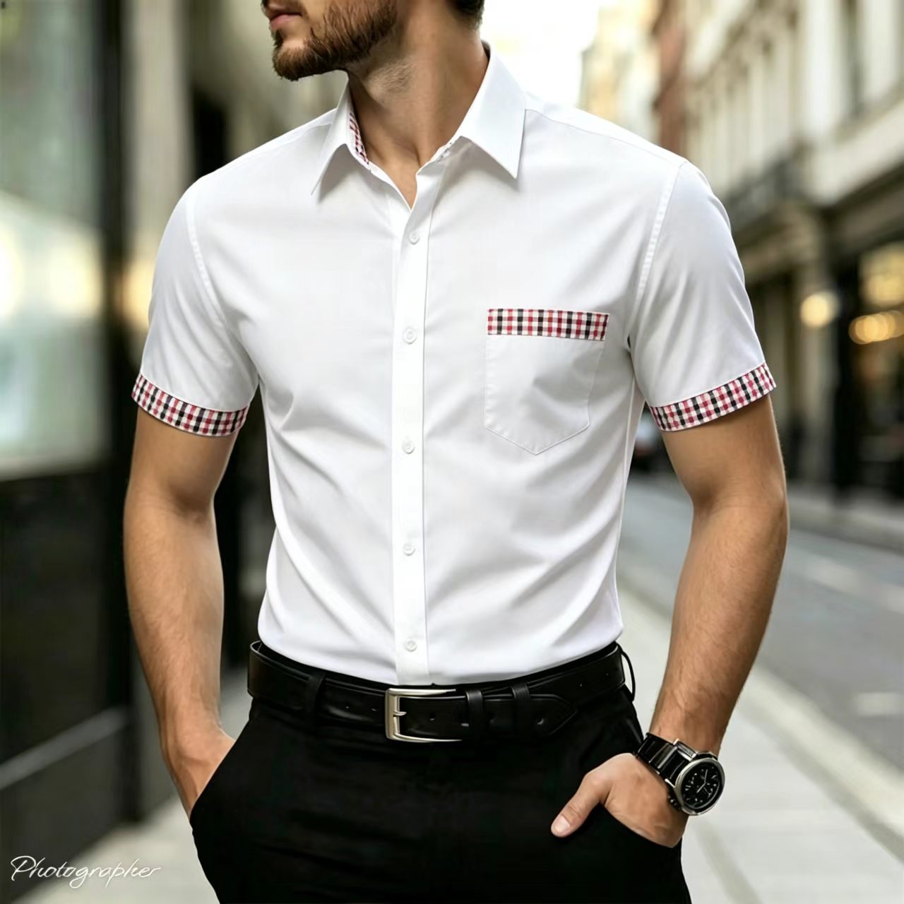 Camicia da uomo a maniche cort - Men Formal Office Wear Shirts recensione e prezzo