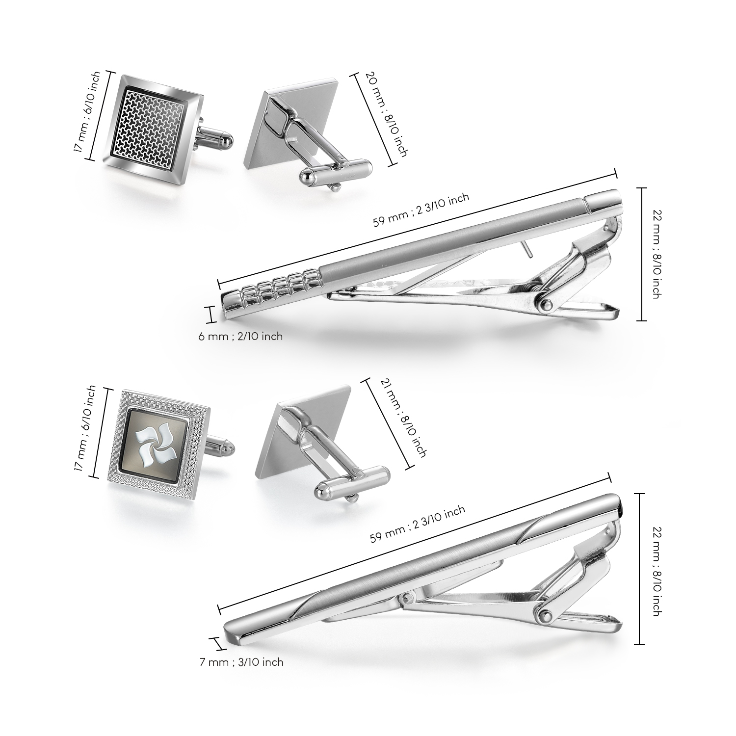 Set Fermacravatta e Gemelli da - Cufflinks Silver Set recensione e prezzo