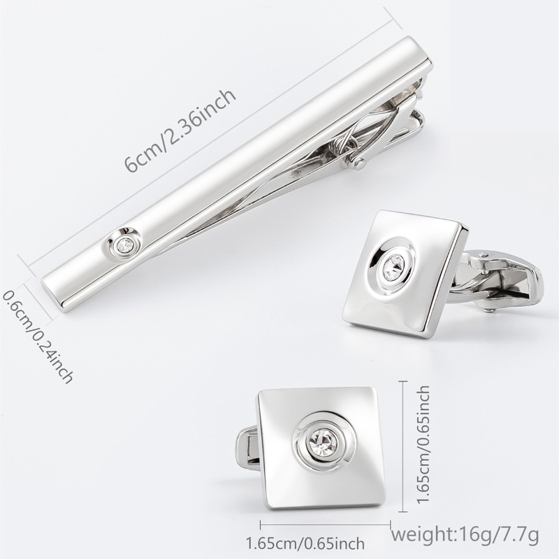 Set di Gemelli e Fermacravatta - Cufflinks Silver Set recensione e prezzo