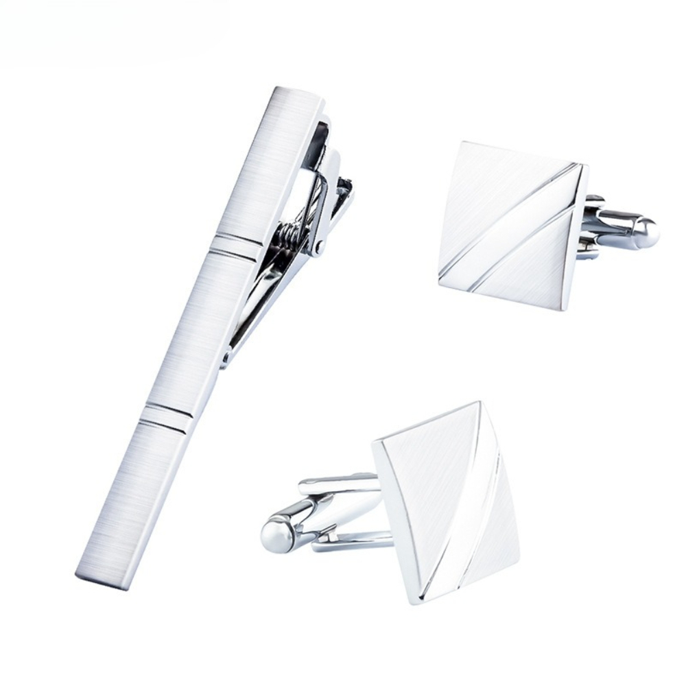 Set da Uomo Nuovo in Metallo S - Cufflinks Silver Set recensione e prezzo