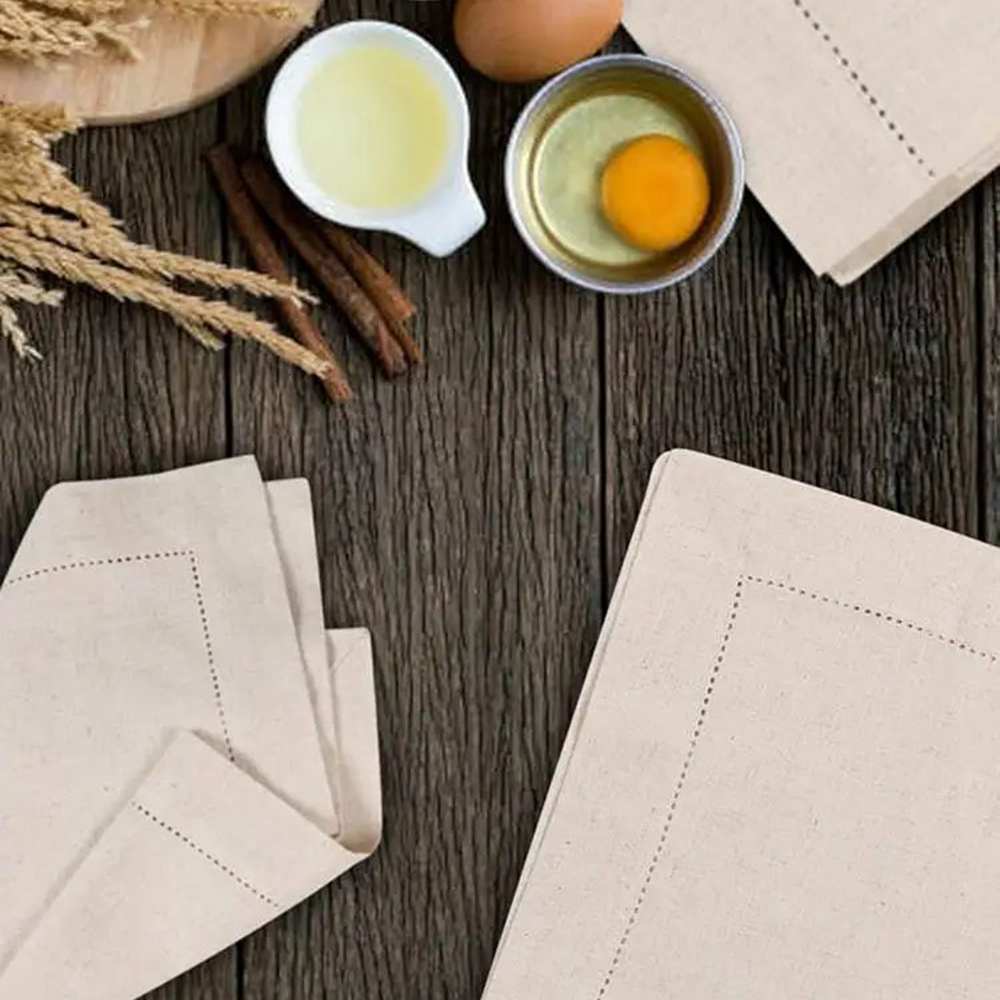 6 tovaglioli in lino bianchi,  - Monogrammed Handkerchief recensione e prezzo