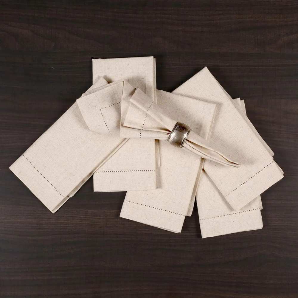 6 tovaglioli in lino bianchi,  - Monogrammed Handkerchief recensione e prezzo