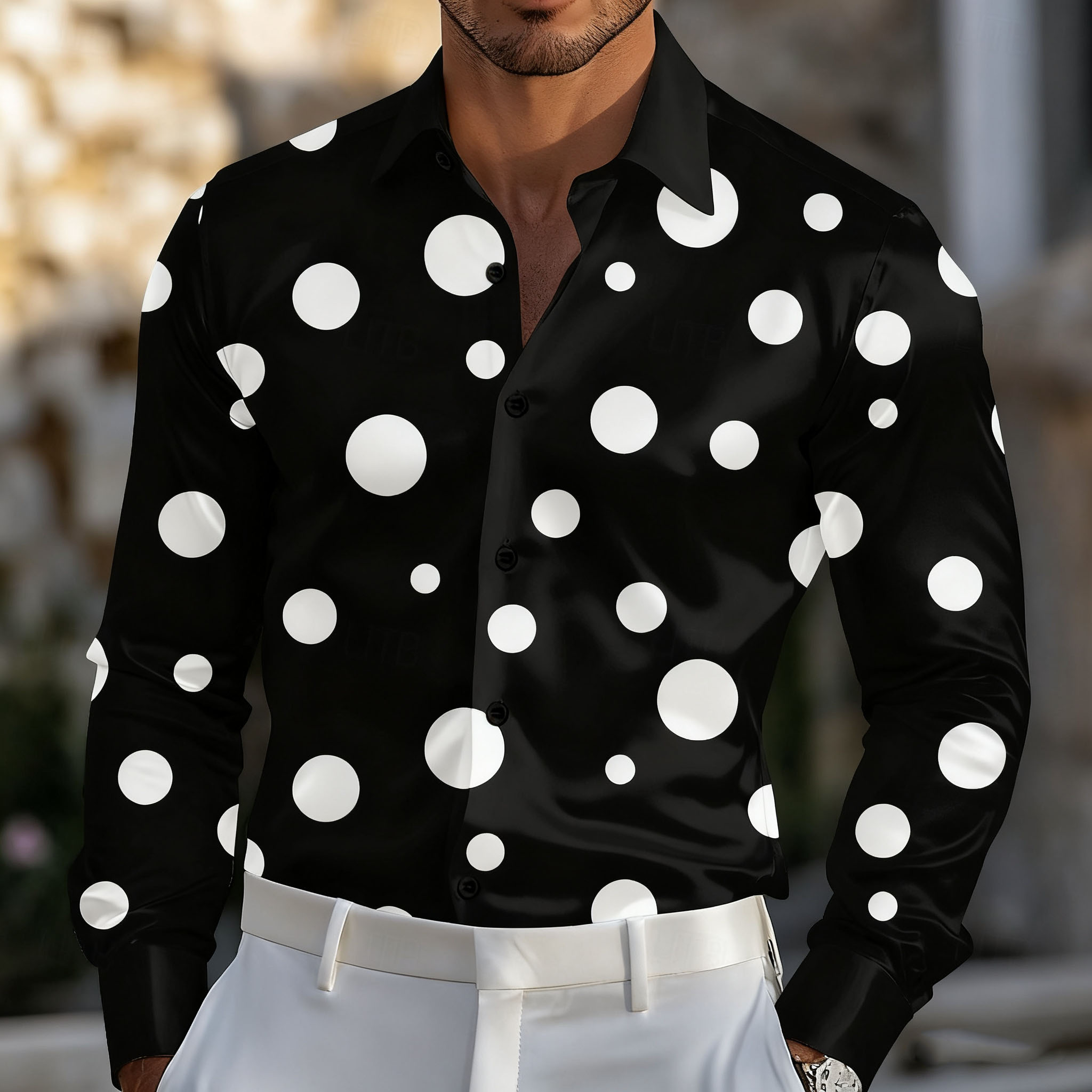 Camicia da uomo a pois geometr - Men Formal Party Wear Shirt recensione e prezzo