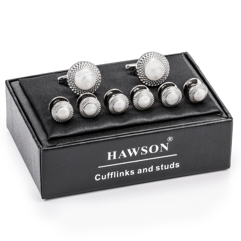 HAWSON Set di gemelli e botton - Cufflinks Silver Set recensione e prezzo