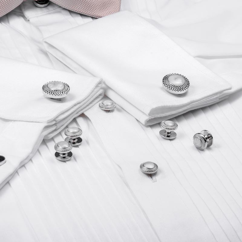 HAWSON Set di gemelli e botton - Cufflinks Silver Set recensione e prezzo