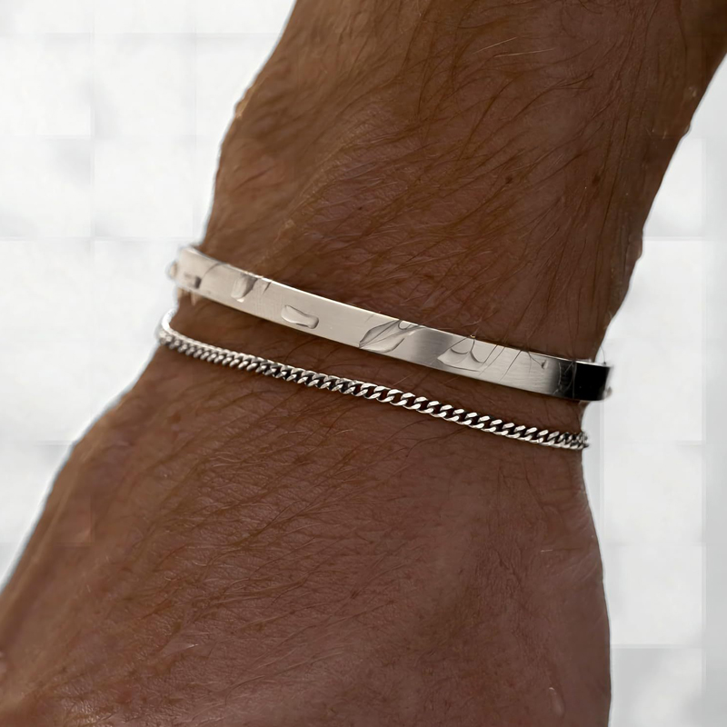 Braccialetti impilabili da uom - Cufflinks Silver Set recensione e prezzo