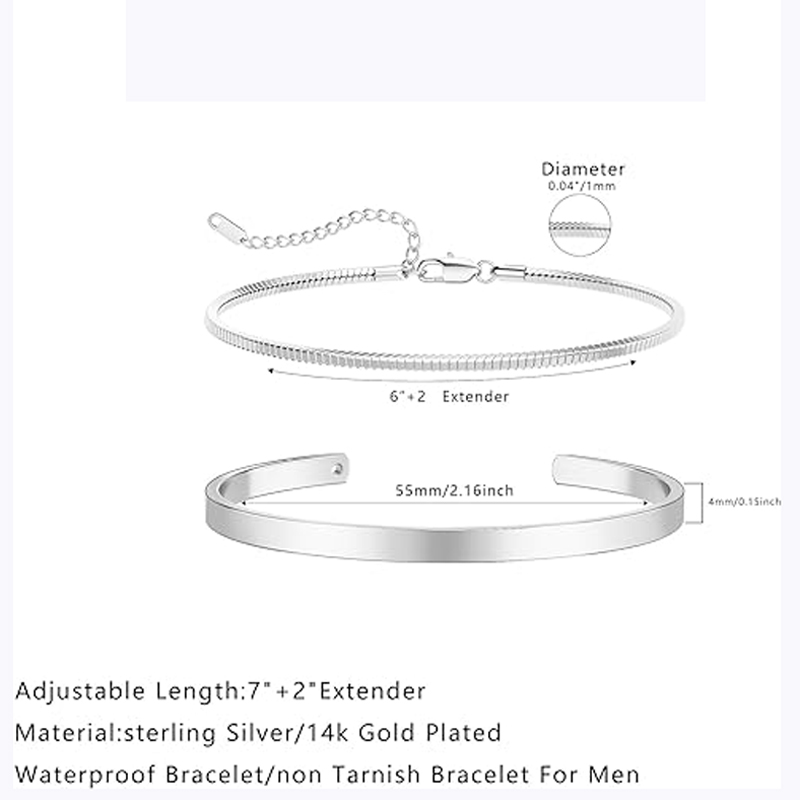 Braccialetti impilabili da uom - Cufflinks Silver Set recensione e prezzo